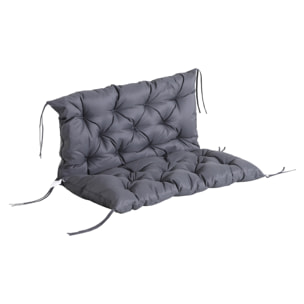 Cojín para Banco de 2 Plazas con Respaldo 100x98x8 cm para Jardín Terraza Gris