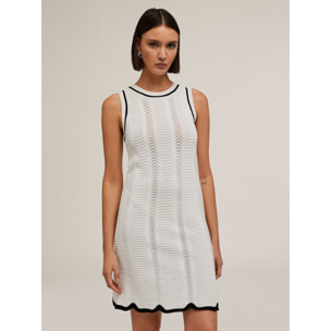 Motivi - Vestito in maglia punto mosso - Bianco