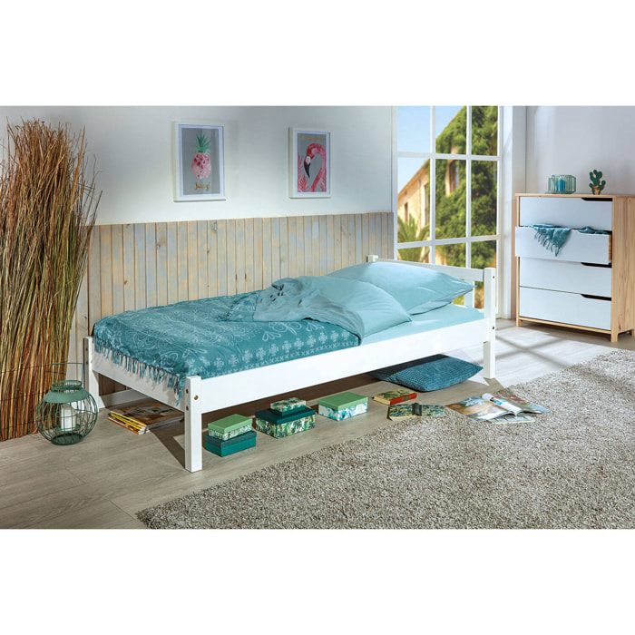 Letto singolo, 210 x 70 x 98, Bianco