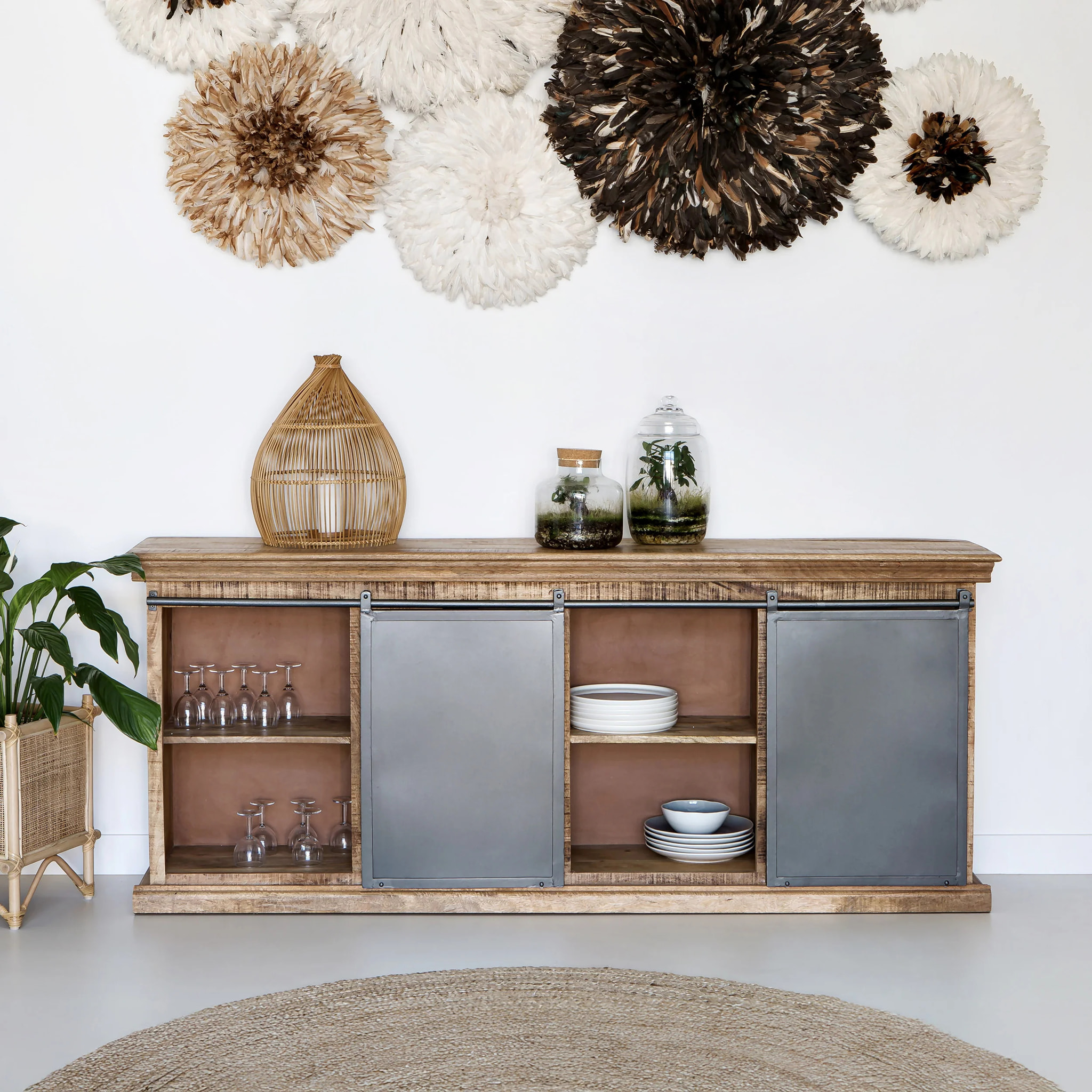 Ensemble 2 buffets en bois de manguier - Tabuk