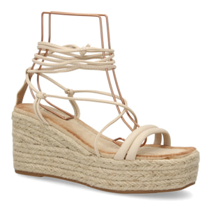 Sandalia de cuña de yute para mujer, comodas y elegantes, diseño moderno con tiras cruzadas