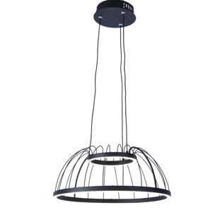 FORLIGHT Colgante Cercle LED 24W Blanco Neutro - 4000K Negro para Interior de Techo en Comedor, Salón, Cocina