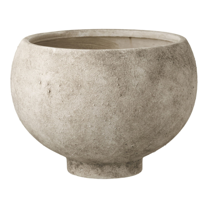 Portavaso in ceramica grigia a coppa larga su base ø26x19,5 cm