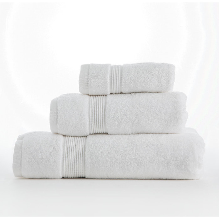 Set de 3 serviettes en coton organique 600 gr/m2 couleur Blanc