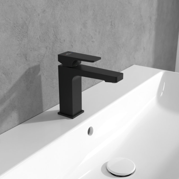 Mitigeur lavabo Architectura Square sans tirette Noir mat