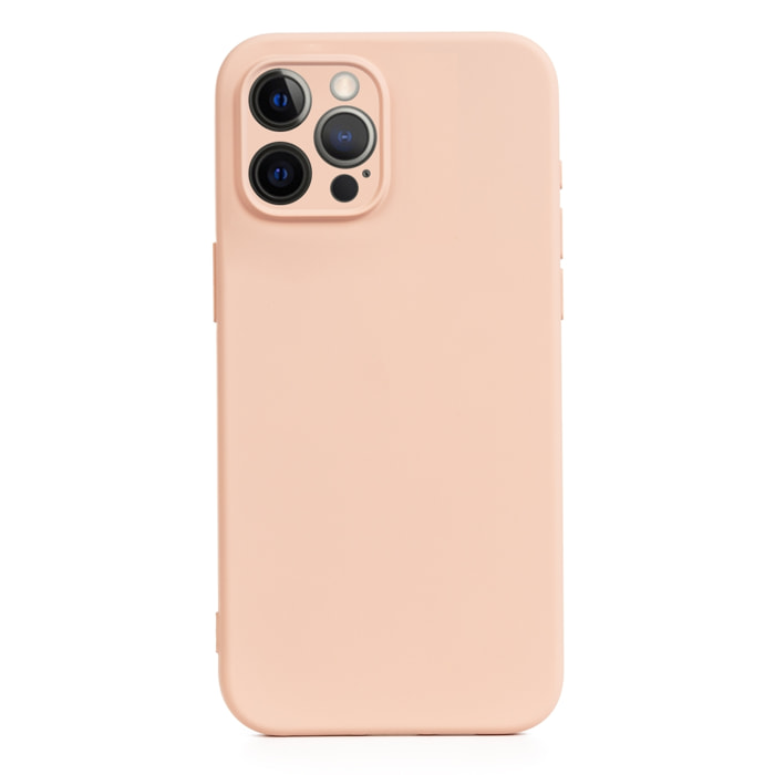 DAM Custodia  Essential in silicone con protezione per fotocamera per iPhone 12 Pro Max. Interno in morbido velluto. 8,09x1,02x16,36 centimetri. Colore: rosa chiaro