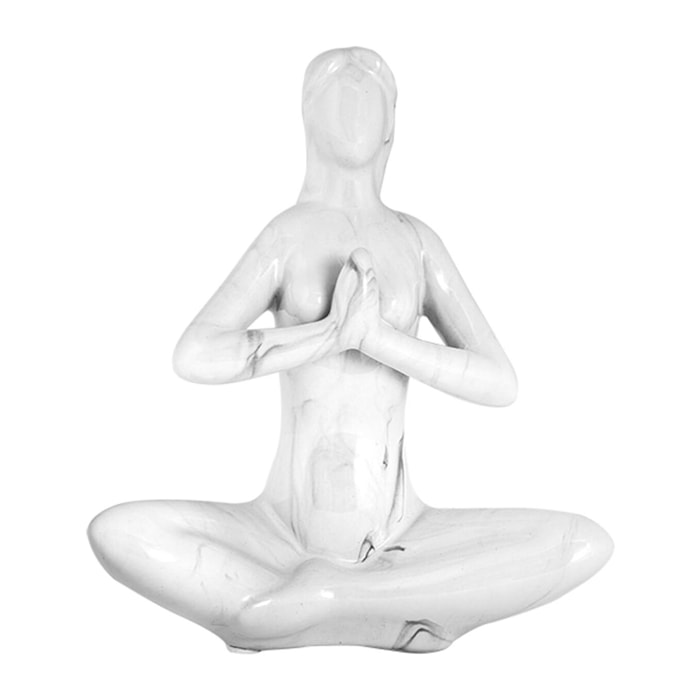 Statua yoga Oriente effetto marmo