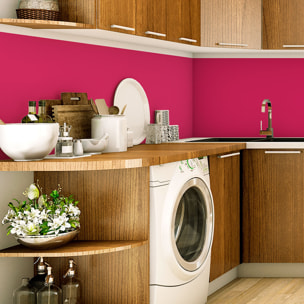 Rouleau adhésif décoratif Vinyle au Mètre - Fushia - Sticker Lavable Imperméable Mur Cuisine Meubles