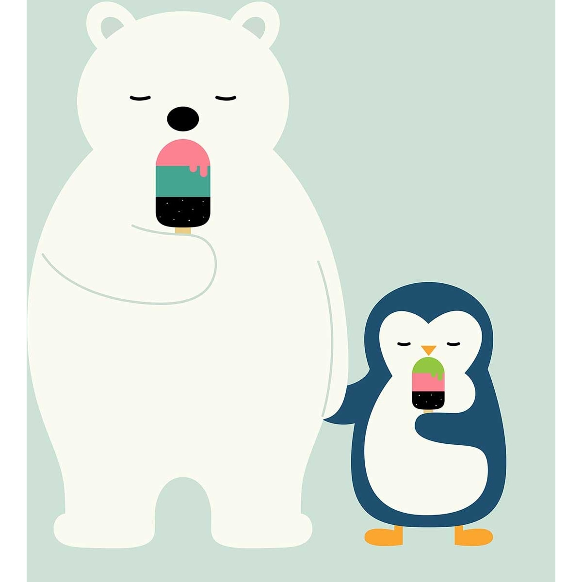 Affiche  time to ice cream Affiche sous cadre bois