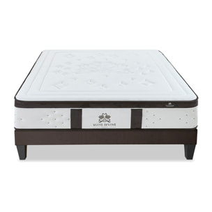 Ensemble Matelas Suite Divine & Sommier KIT15, 32 cm, Mémoire de Forme et Mousse Hypersoft, Technologie Tri-Lattes, Soutien Ferme