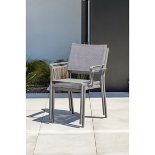 DANIA - Ensemble repas de jardin 8 places en aluminium