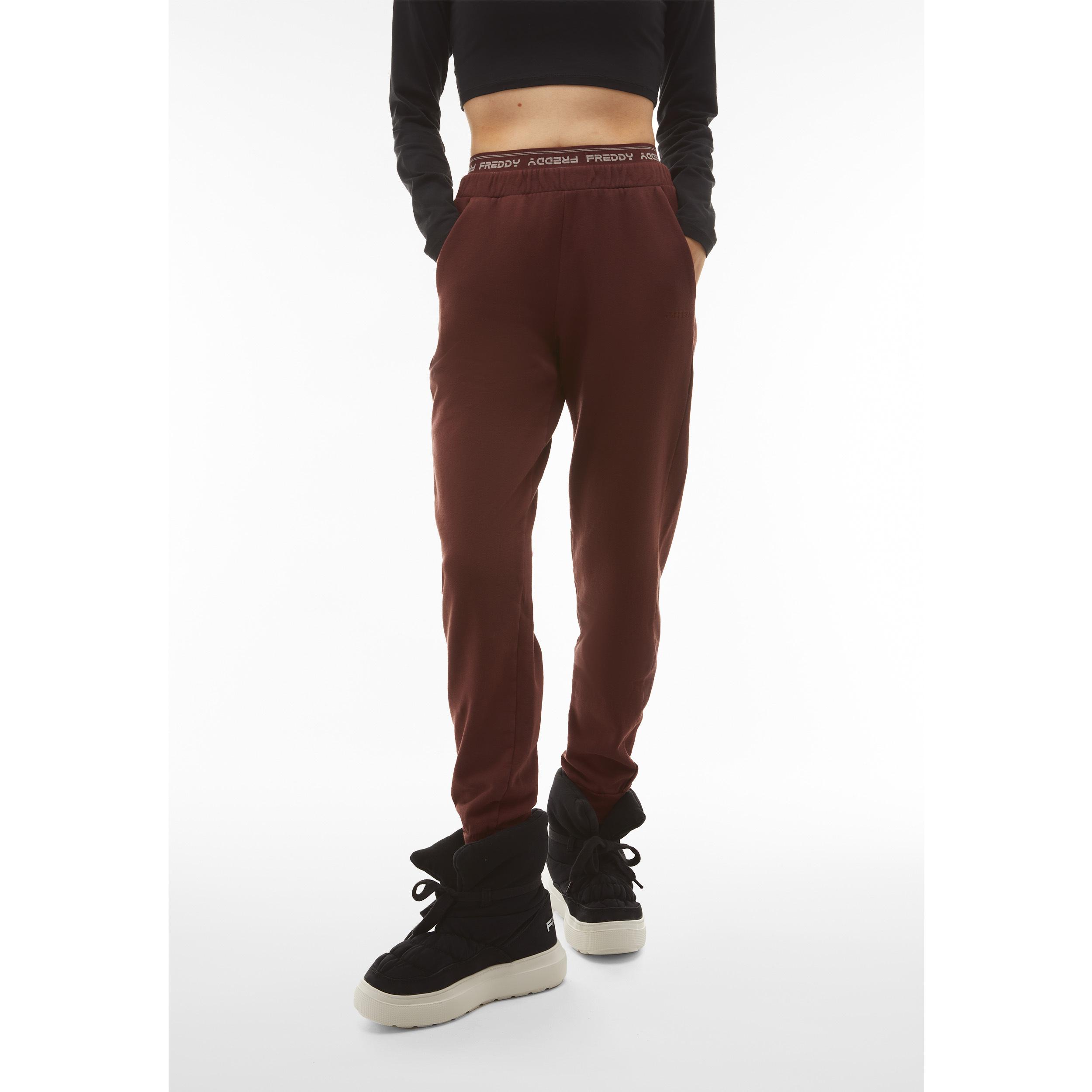 Pantaloni joggers in felpa invernale con elastico logato