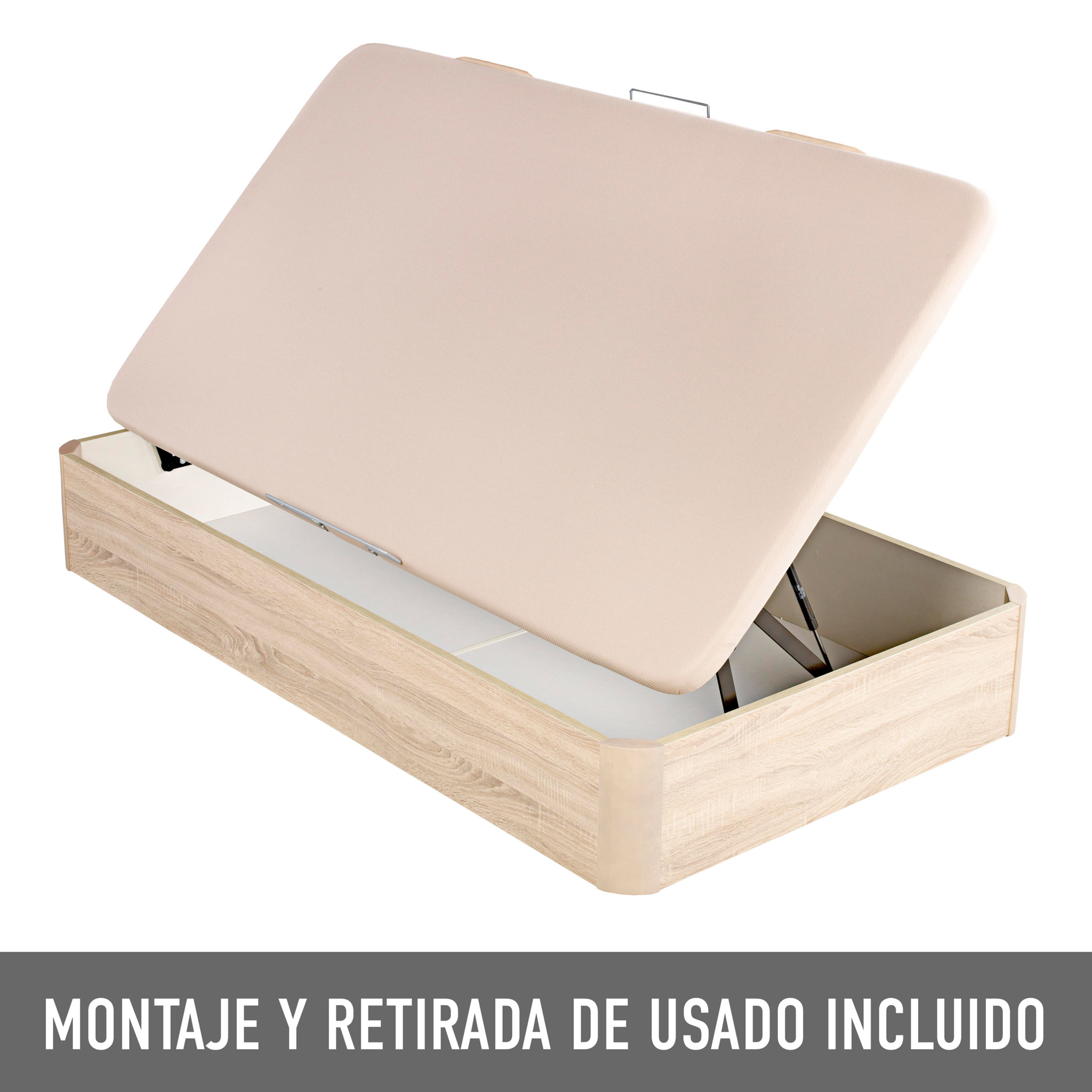 Canapé Abatible 32CM | ENVÍO, MONTAJE Y RECOGIDA ANTIGUO INCLUIDO | Apertura Lateral | Madera | Natural | ROYAL SLEEP