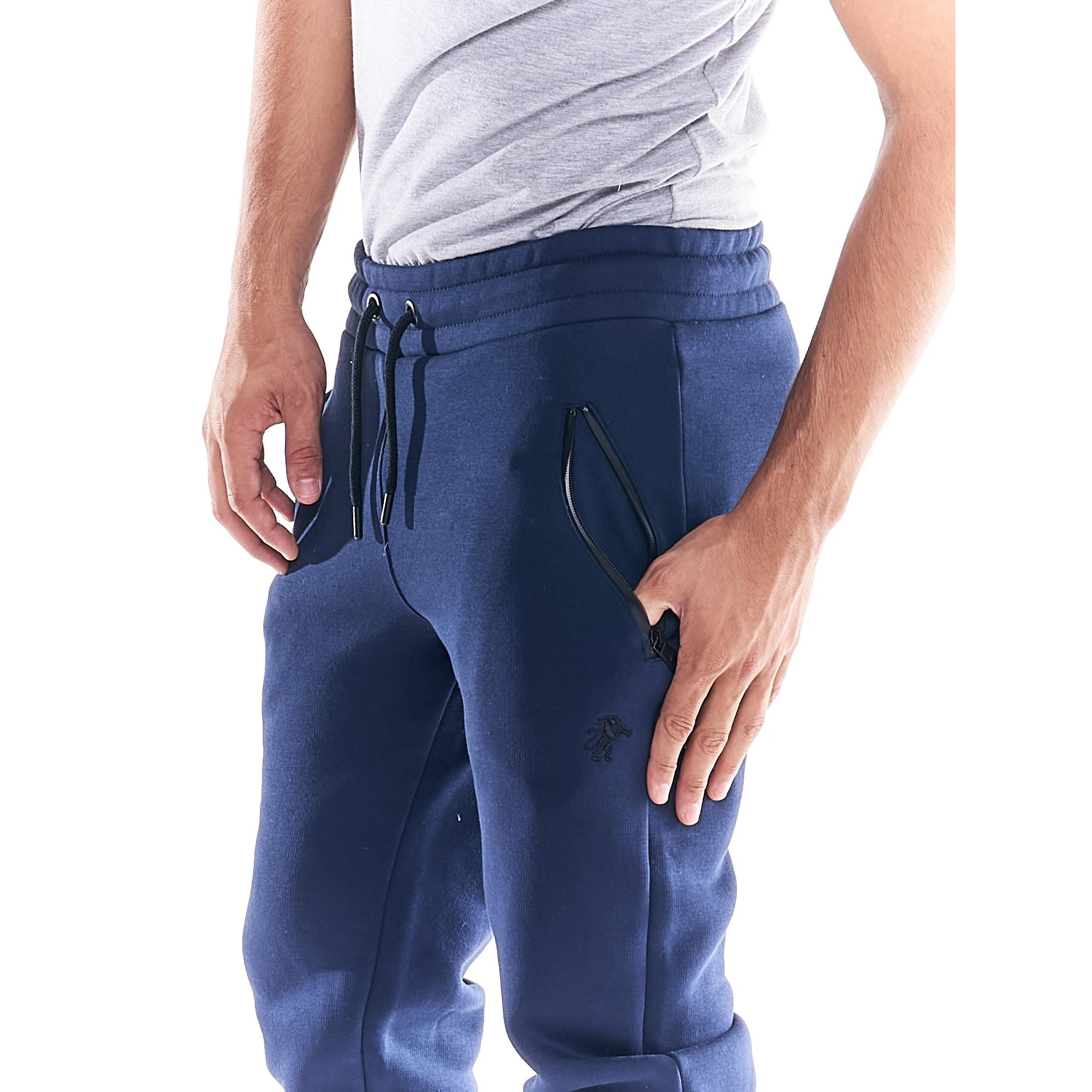 Pantaloni in felpa da uomo con elastico icona leone Soft Basic