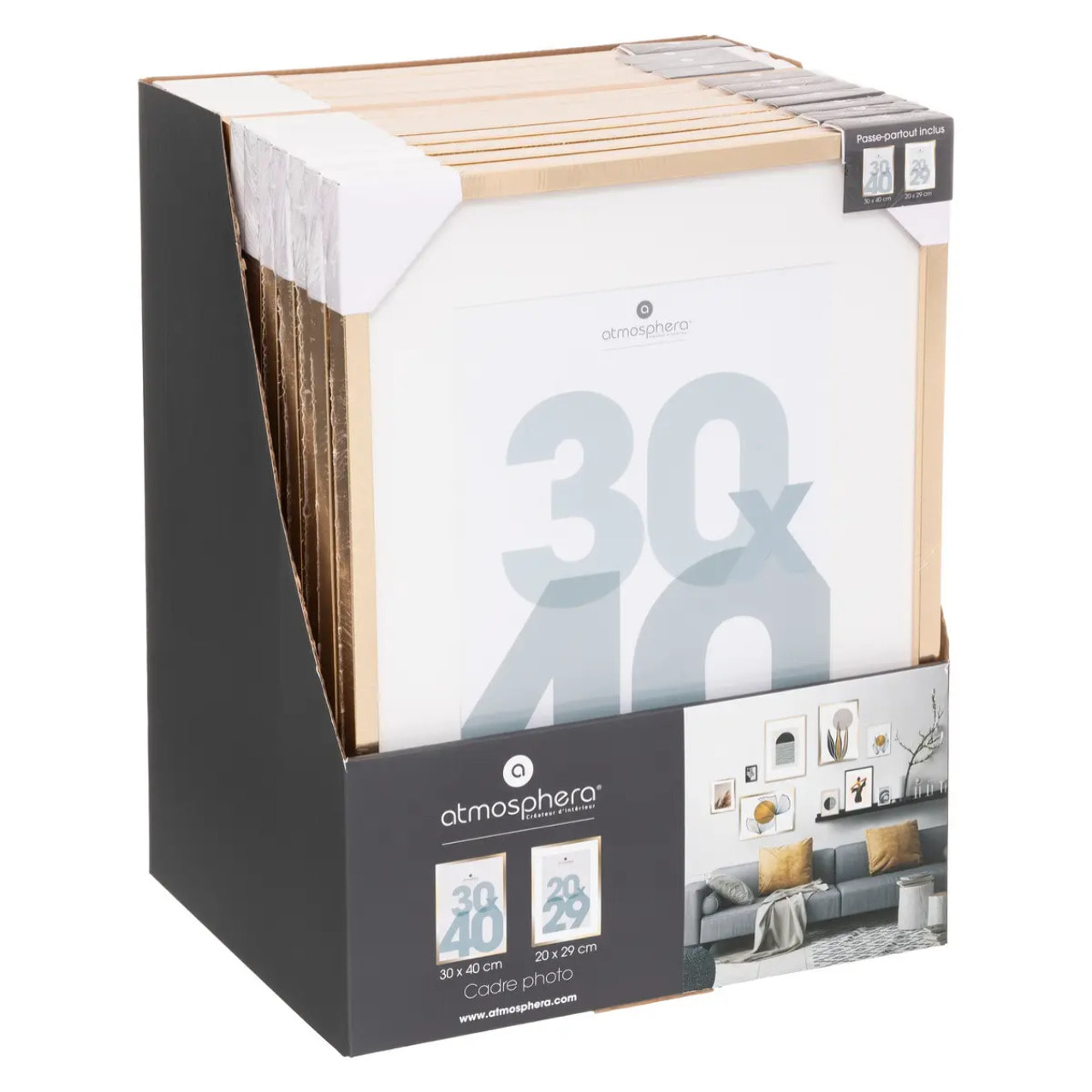 Cadre photo "Manu" doré 30x40cm