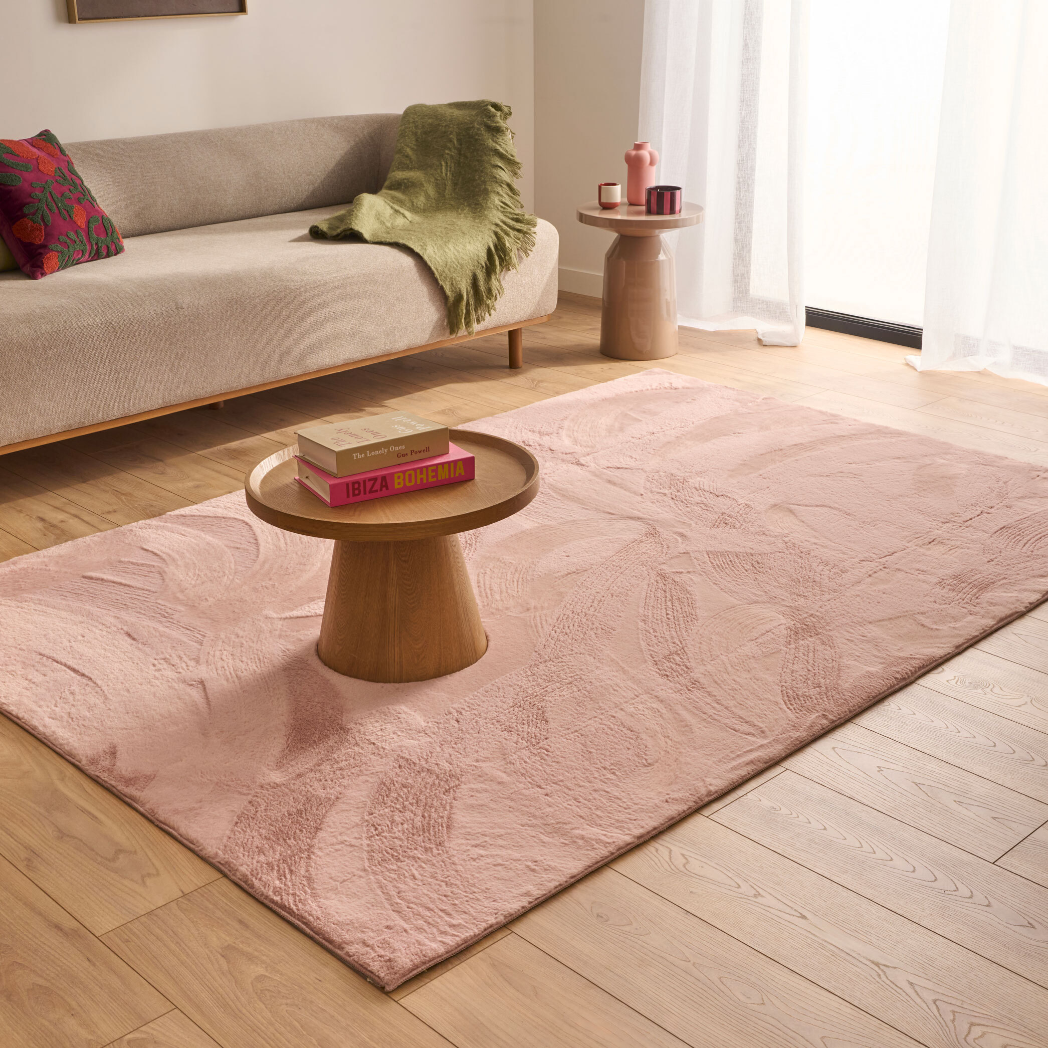 NUBE - Tapis doux et moelleux à poils courts rose - NUB6000ROS