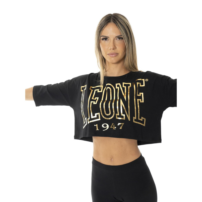 Camiseta corta de mujer "Authentic Gold" de manga corta