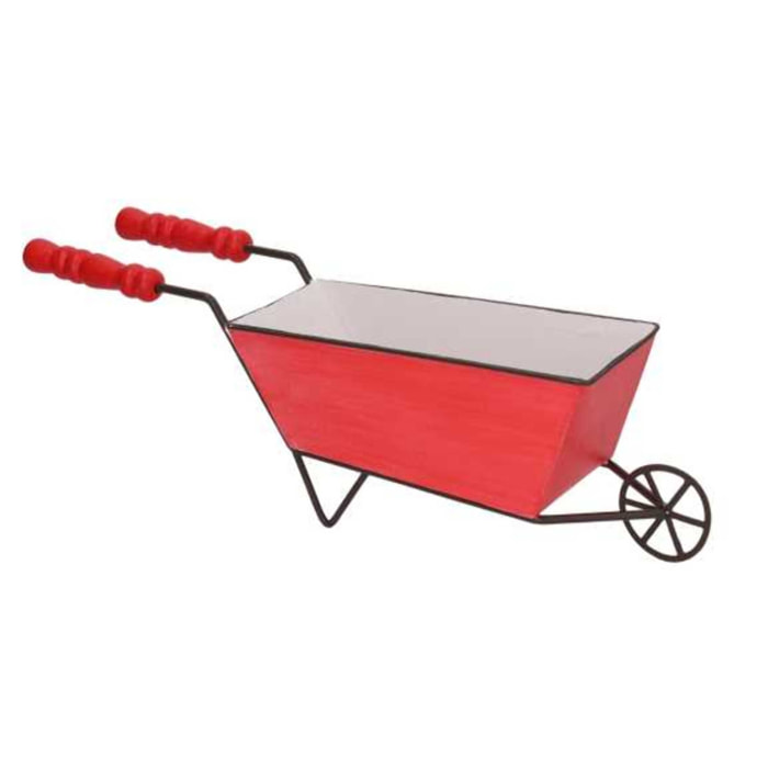 Svuotatasche in metallo a forma di carriola rosso cm23,5x7,5h6,5