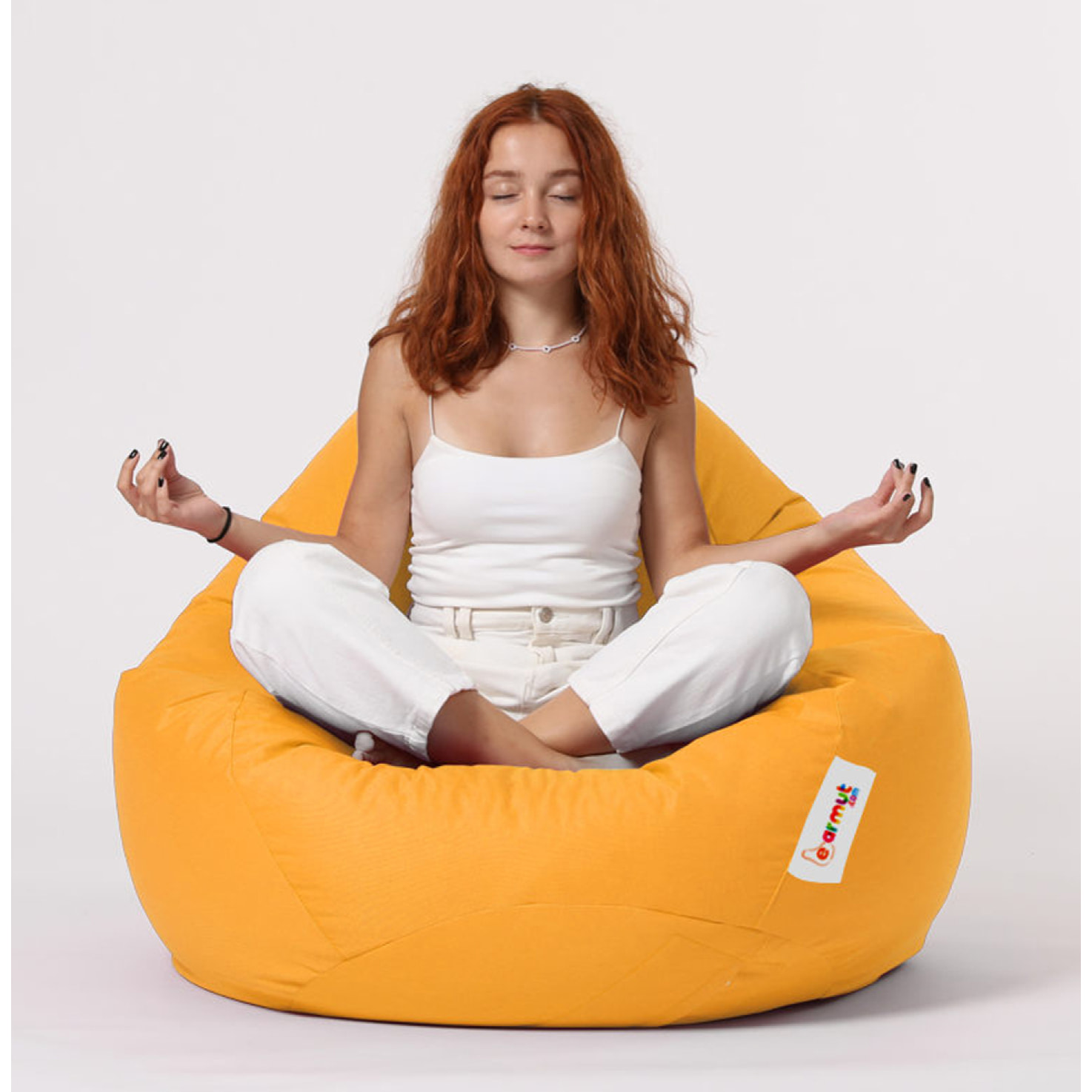 Pouf poire d'extérieur 130x115cm jaune KAYAR