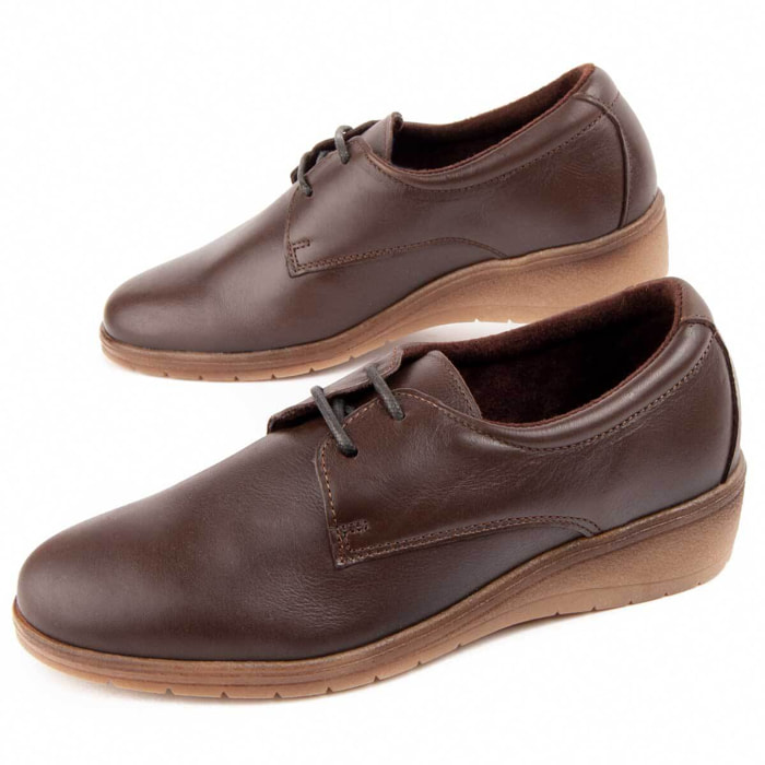 Oxford De Cuña - Marrón - Altura: 4 Cm