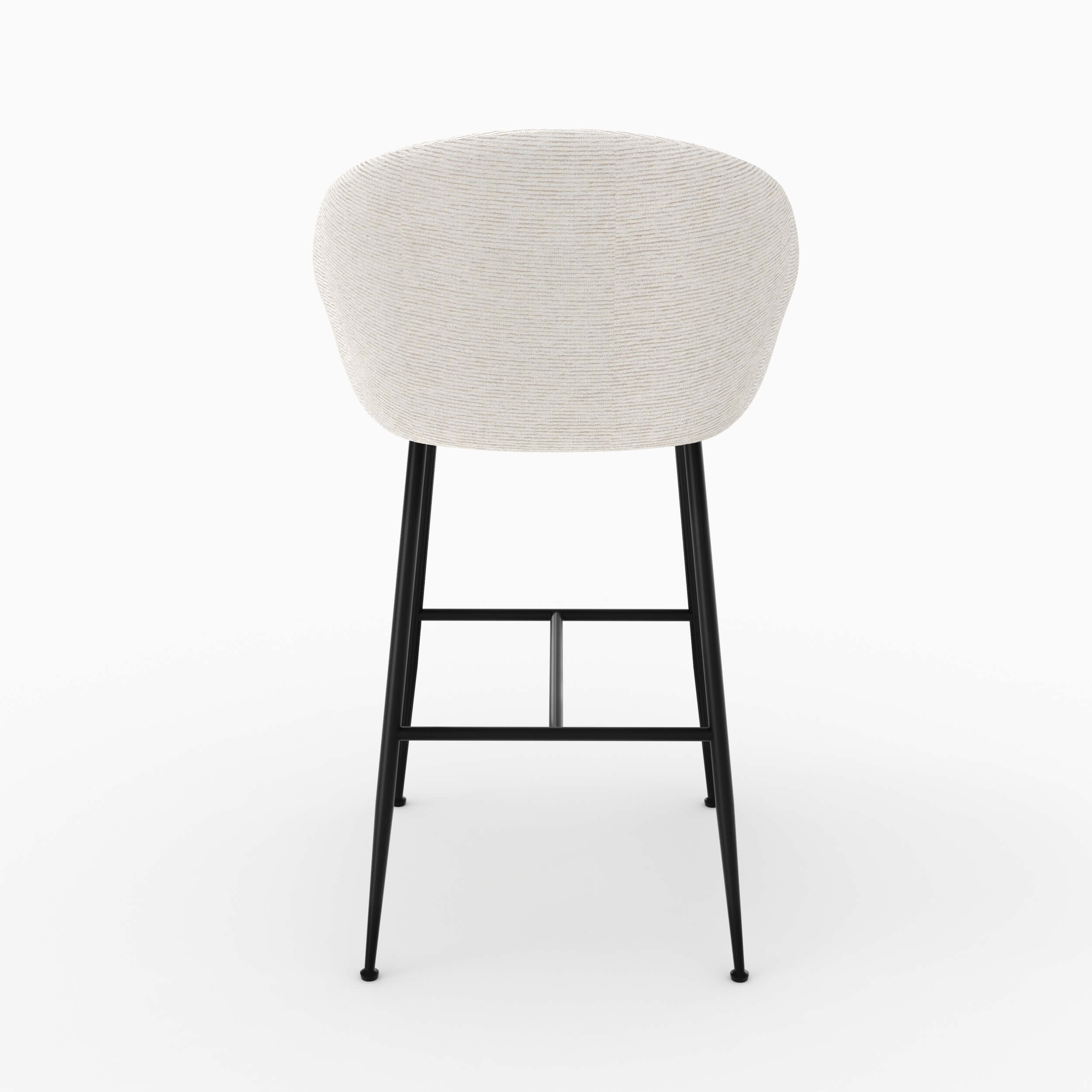 Chaise de bar en tissu blanc chiné 76 cm - Socky