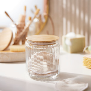 Pot de conservation 0.75L en verre avec couvercle bambou - Nova Jar - Luminarc