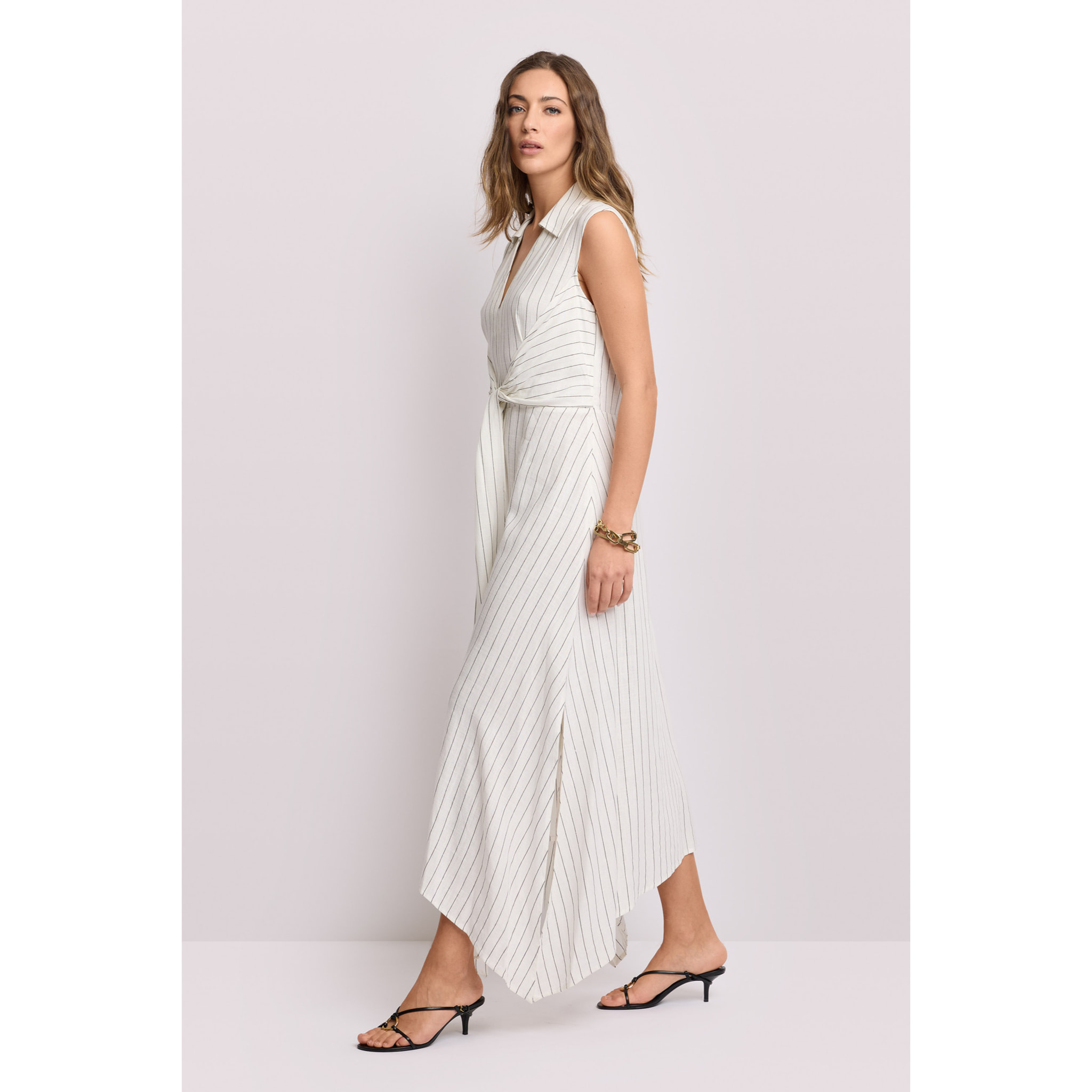 Kocca - Abito asimmetrico a righe Donna, Righe, Scollo a V
