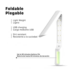 DAM Lampada UVC portatile pieghevole 4x4x25 Cm. Colore bianco