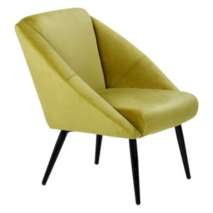 Fauteuil velours ocre Hoto