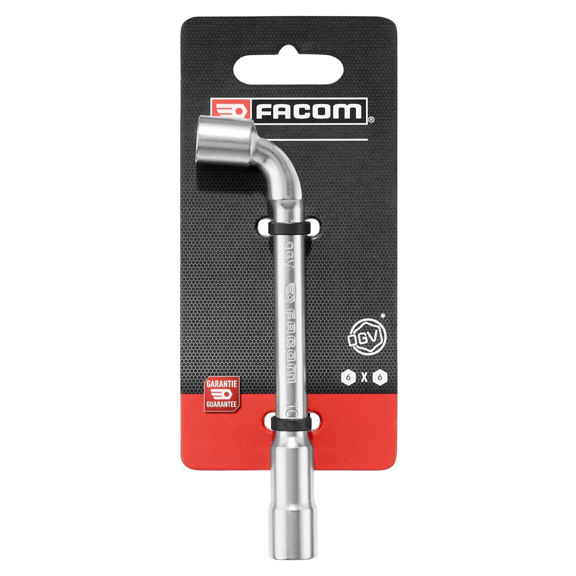 FACOM Clé à Pipe Débouchée 10 mm - 75.10 - Forgée 6 x 6 Pans