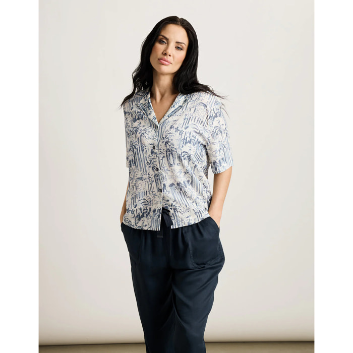 Camisa Manga Corta Azul - Bajamasa