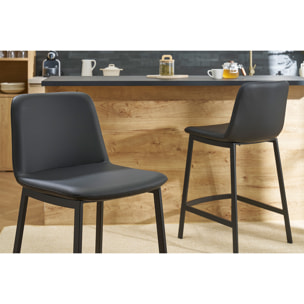 Tabourets de bar design noirs H66 cm (lot de 2) ARSENE