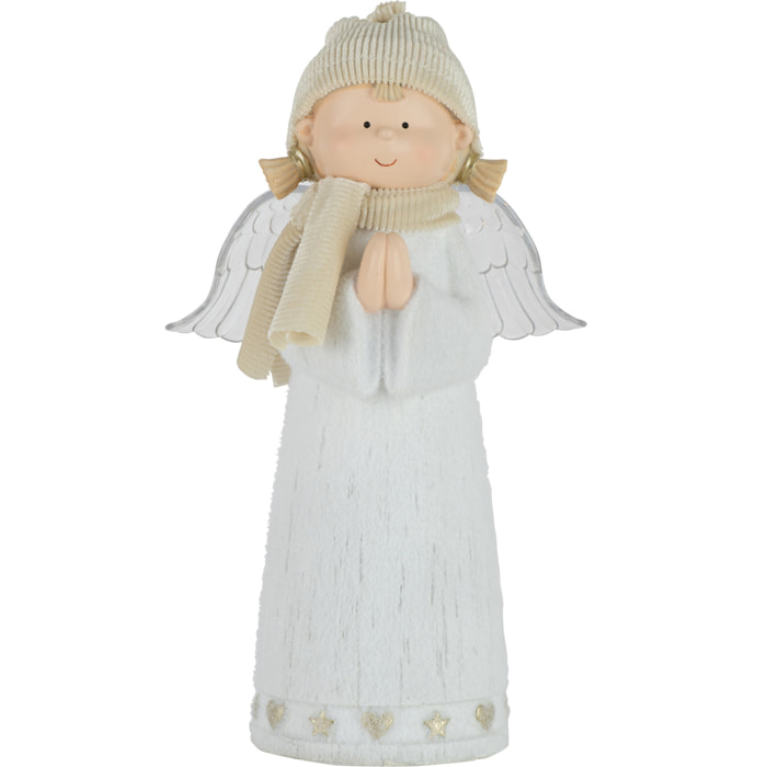 J-Line figurine Ange - polyrésine - blanc - large - LED