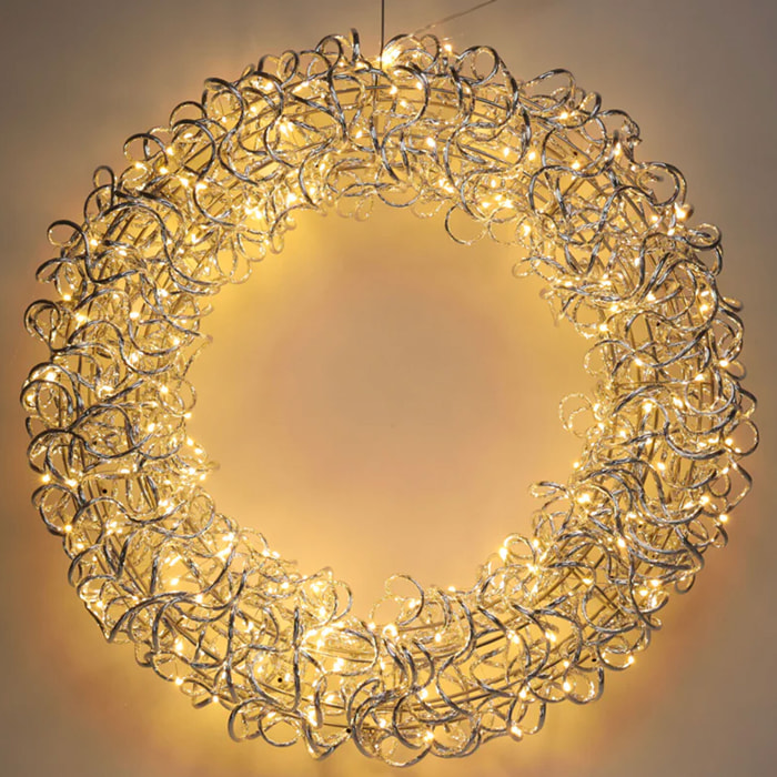 corona de aluminio luminosa con 300 micro led 65x16x65cm