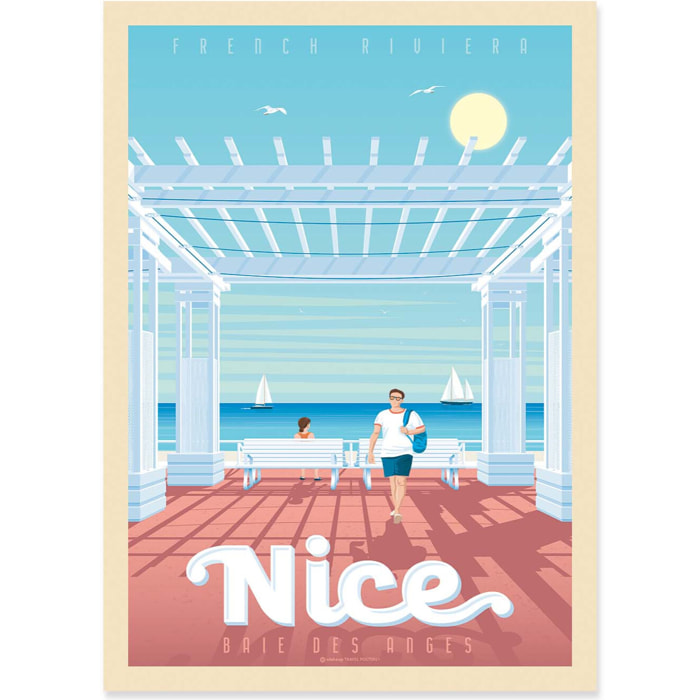 Affiche - Nice Baie des anges - Olahoop Travel Posters