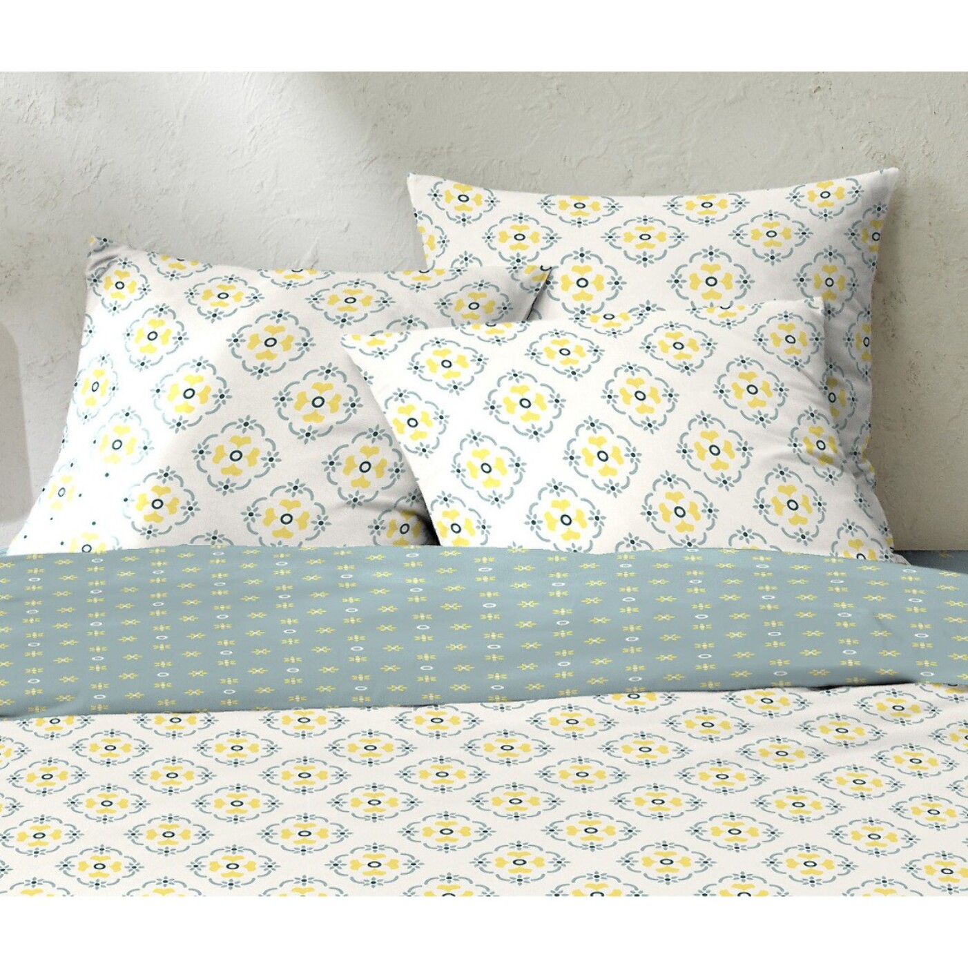 Parure Housse De Couette 3pcs Coton 51 Fils Creala Multico