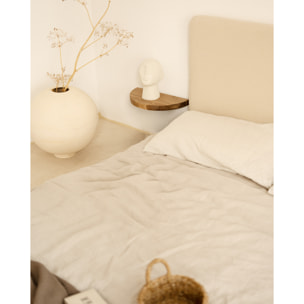 Mesita de noche de madera maciza flotante en tono roble oscuro de 3x40cm Alto: 3.2 Largo: 40 Ancho: 19.5