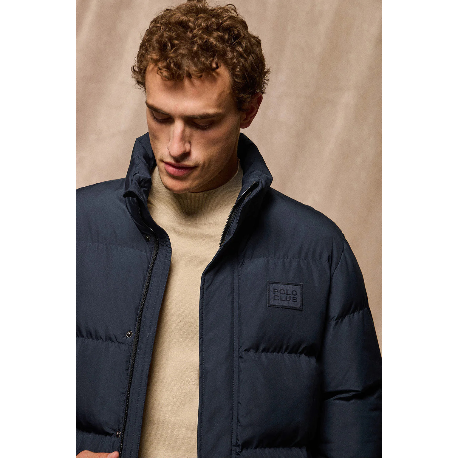 Chaqueta azul marino Slope acolchada con detalles Polo Club