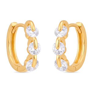 Pendientes de Circonita Brillante acabado en oro amarillo de 18k