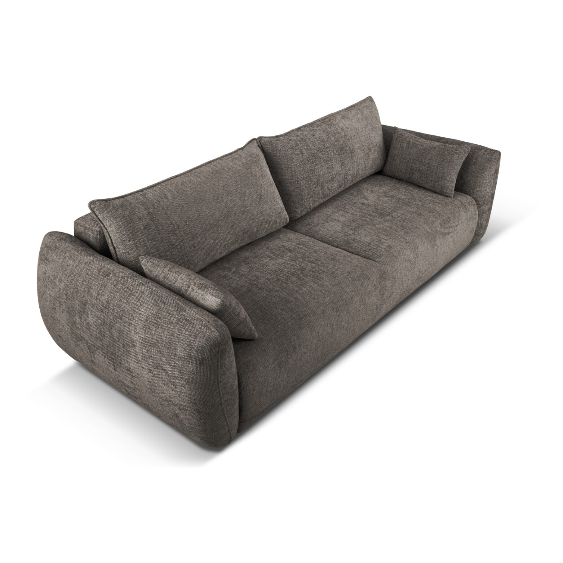 Canapé convertible avec coffre de rangement "Matera" 3 places en chenille gris