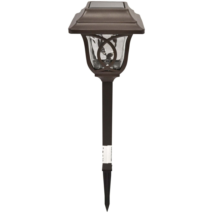 OMEGA Lampada Solare Vintage da Giardino 25LM Acciaio Marrone 4000K