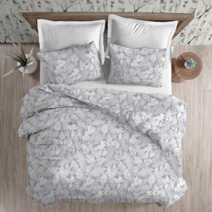 Parure copripiumino flanella clorofilla grigio