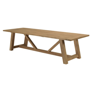 KALLY - Table à manger de jardin 300x100cm en bois de teck recyclé naturel