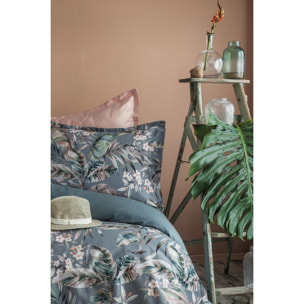 Parure housse de couette 240x220 cm et 2 taies d'oreiller 63x63cm satin de coton imprimé