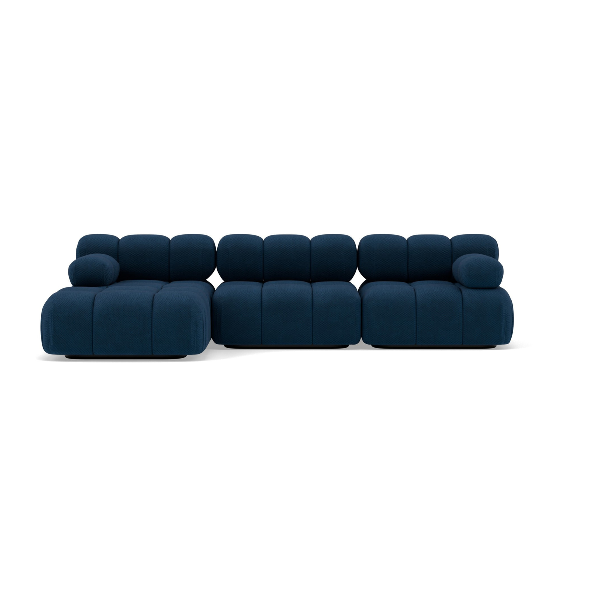 Ruby - canapé modulable d'angle gauche 4 places en velours texturé - Bleu