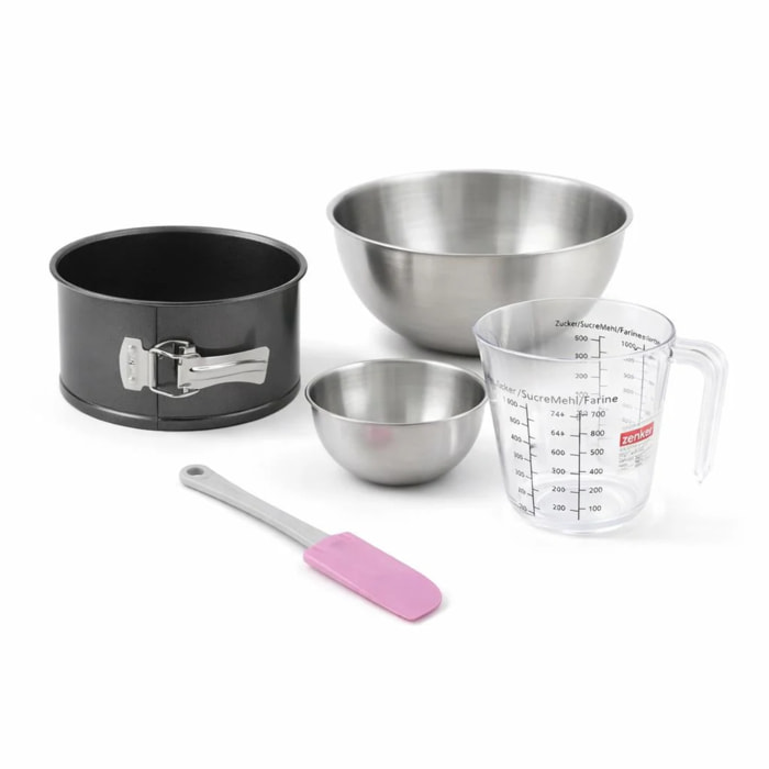 Set de 5 ustensiles de pâtisserie moule à gâteaux bols spatule et verre doseur Black mettallic Black mettallic Zenker  Black mettallic