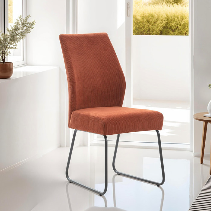 Lot de 4 chaises en velours côtelé - STUGA