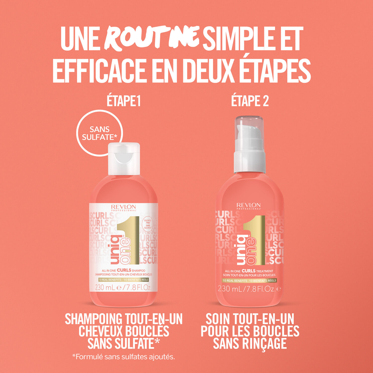 UniqOne Curls - Shampooing 10 Bienfaits en 1 pour Cheveux Bouclés 230 ml