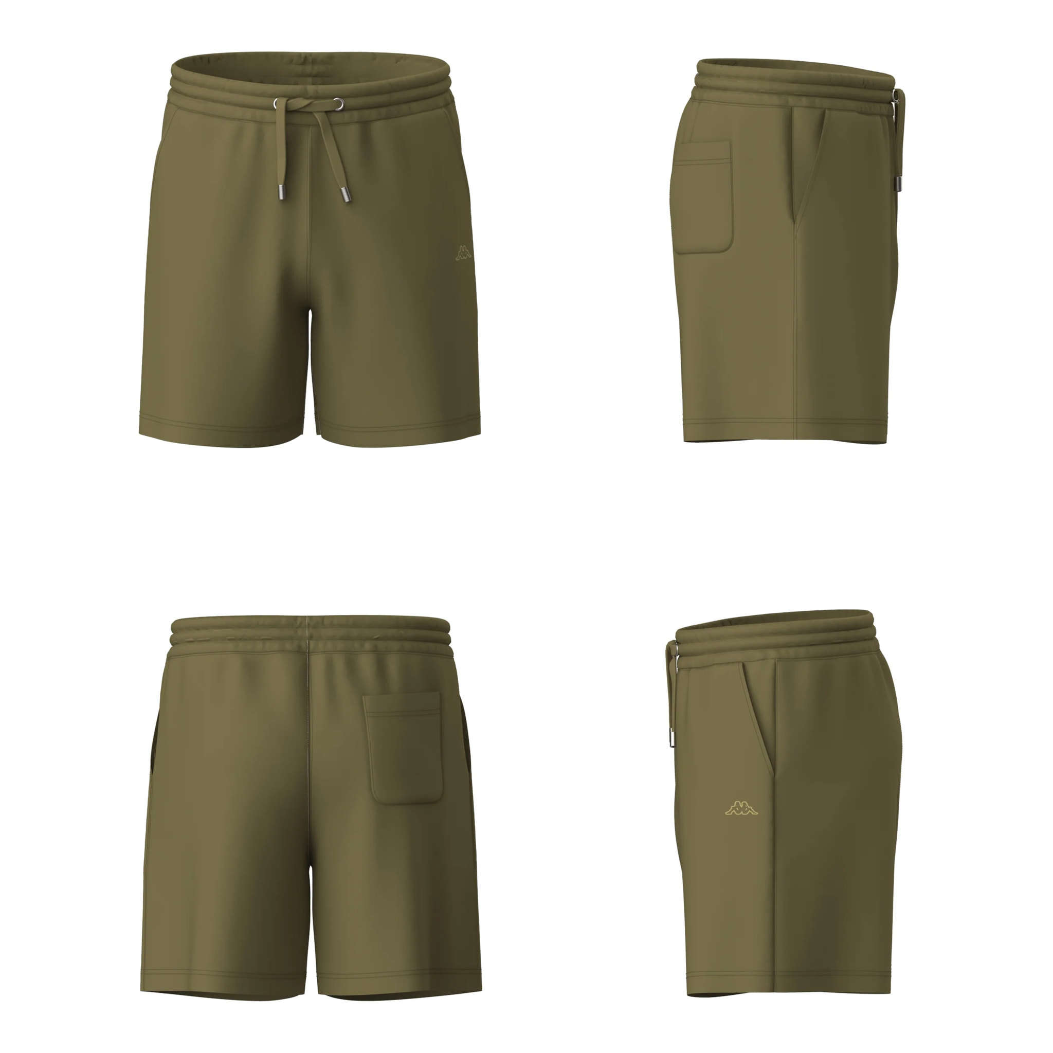 Kappa - Pantalones cortos Hombre Verde - Kochab French Terry