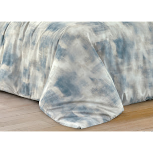 Copripiumino 100% Cotone Disegno Nebula Ottanio